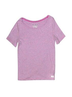 UNDER ARMOUR Girl's Purple Short Sleeve Shirt Medium 10/12